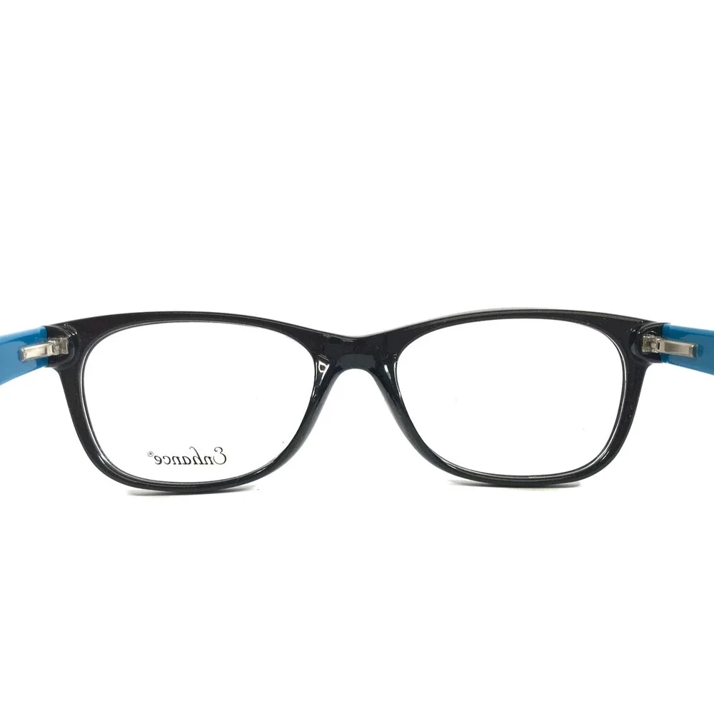 Enhance Eyeglasses Frames 3966 BLACK/BLUE Rectangle Full Rim 52-18-145